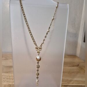 Reimagined Goldtone Pearl Drop Necklace